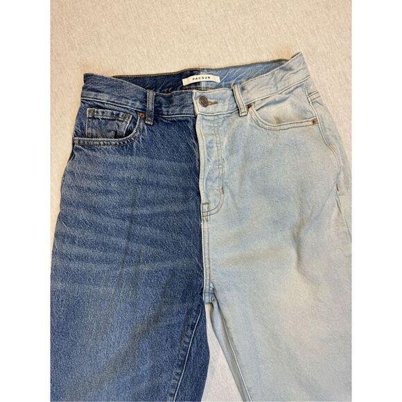 Pacsun High Rise Straight Leg Two Toned Color Block Jeans Sz 28 - Picture 4 of 10